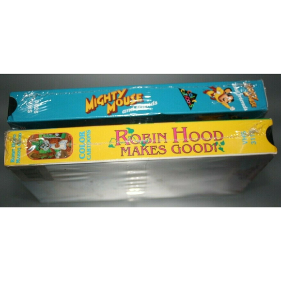 Set of 2 Vintage VHS Mighty Mouse & Robin Hood Makes Good New - Picture 3 of 3